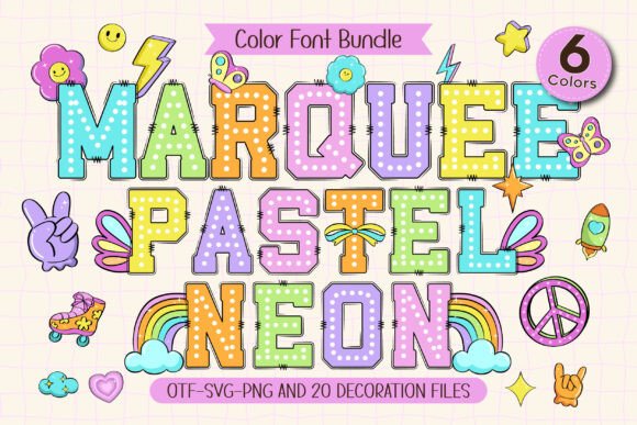 Marquee Pastel Neon: A Vibrant Font for Playful Design