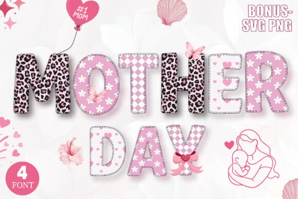 Mother Day Pink: Sweet Stylish Font for Mom Designs