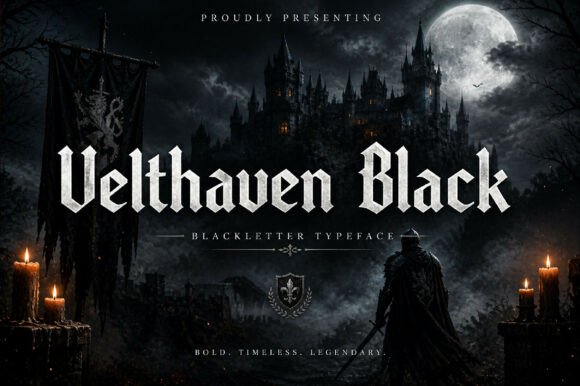 Velthaven Black: The Dark Blackletter Typeface for Epic Designs
